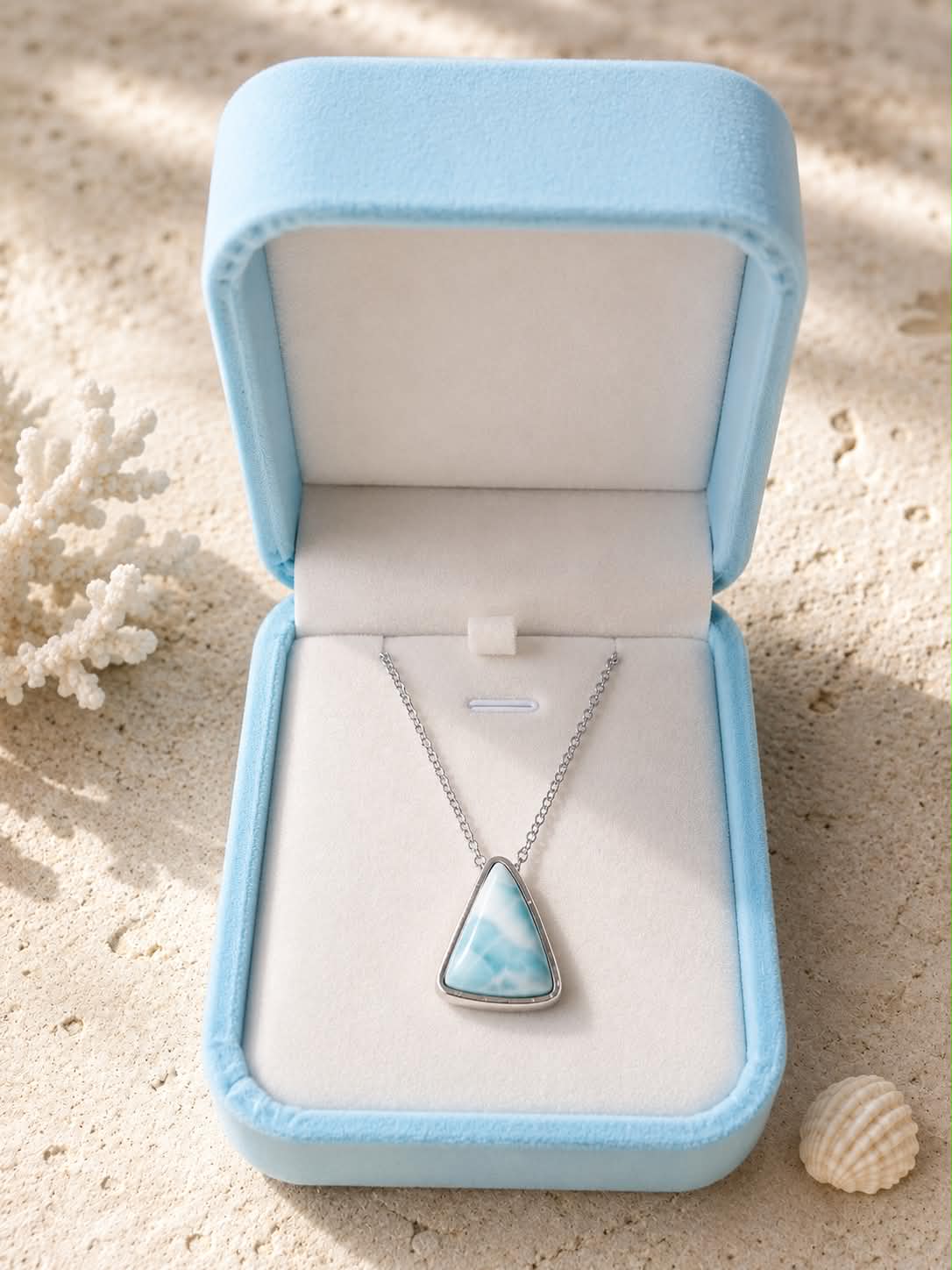 Sunlit Lagoon – Larimar Pendant Necklace in Sterling Silver
